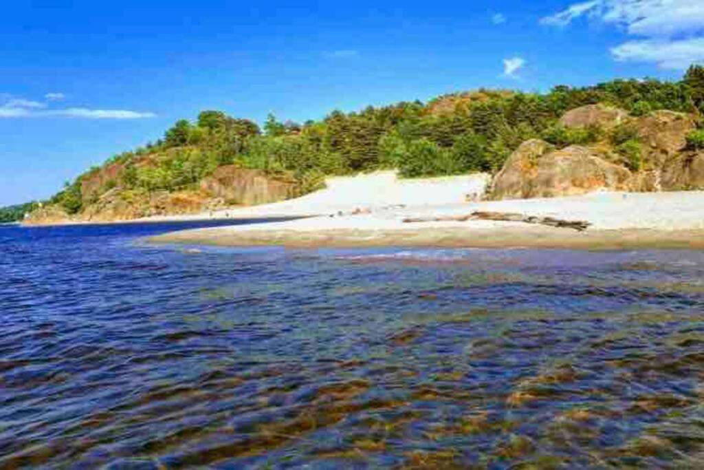 Idyllisk Lite Anneks Med Enestaende Uteplass Larvik Bagian luar foto